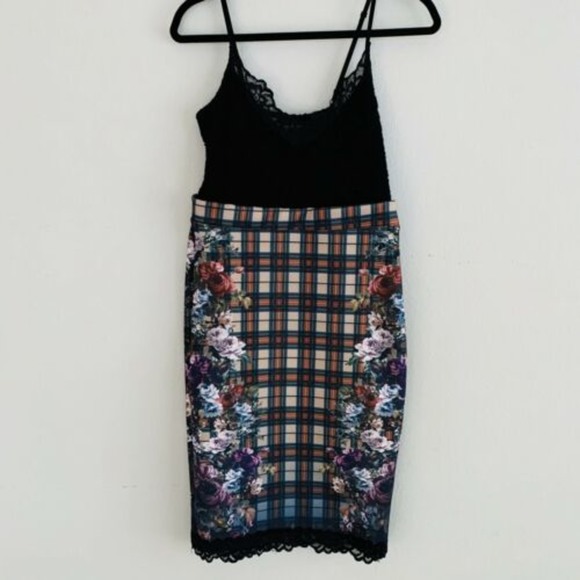 Zara Dresses & Skirts - Zara Combo Lace Plaid Floral Cocktail Dress